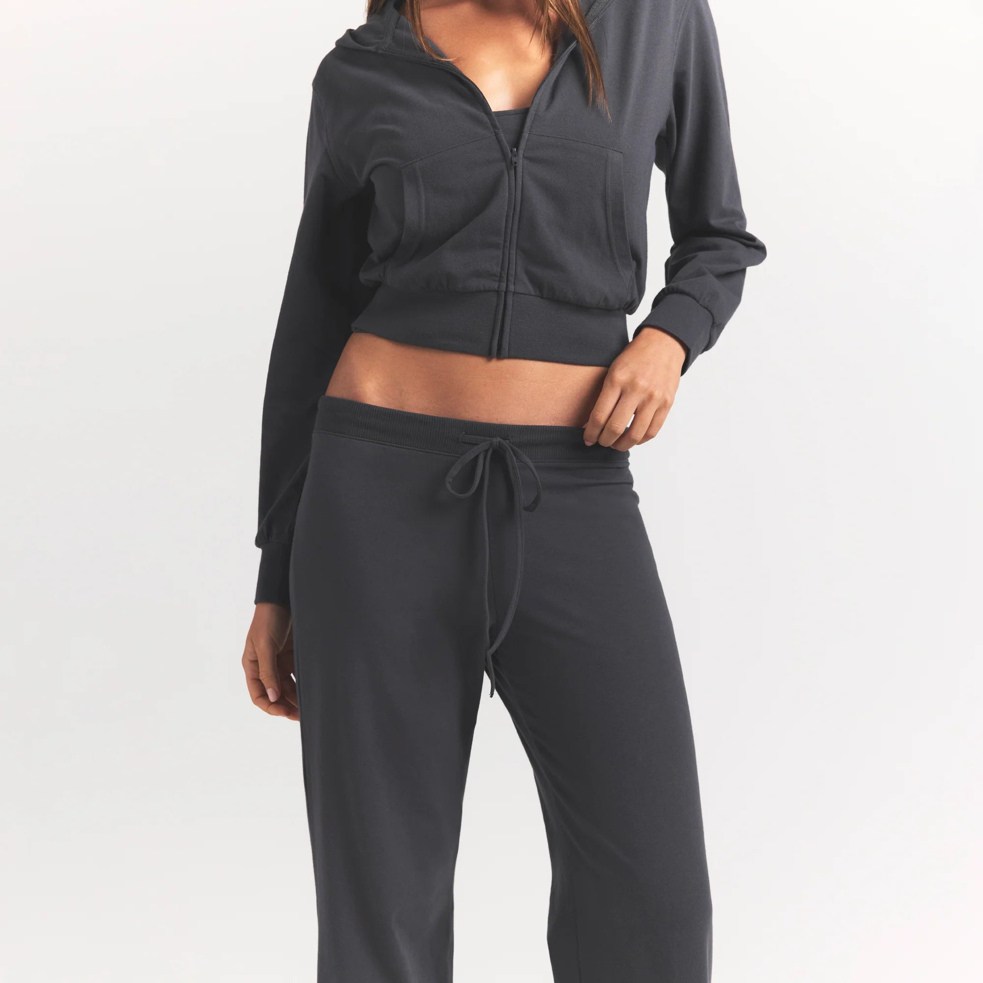 COTTON JERSEY STRAIGHT LEG PANT | ASH