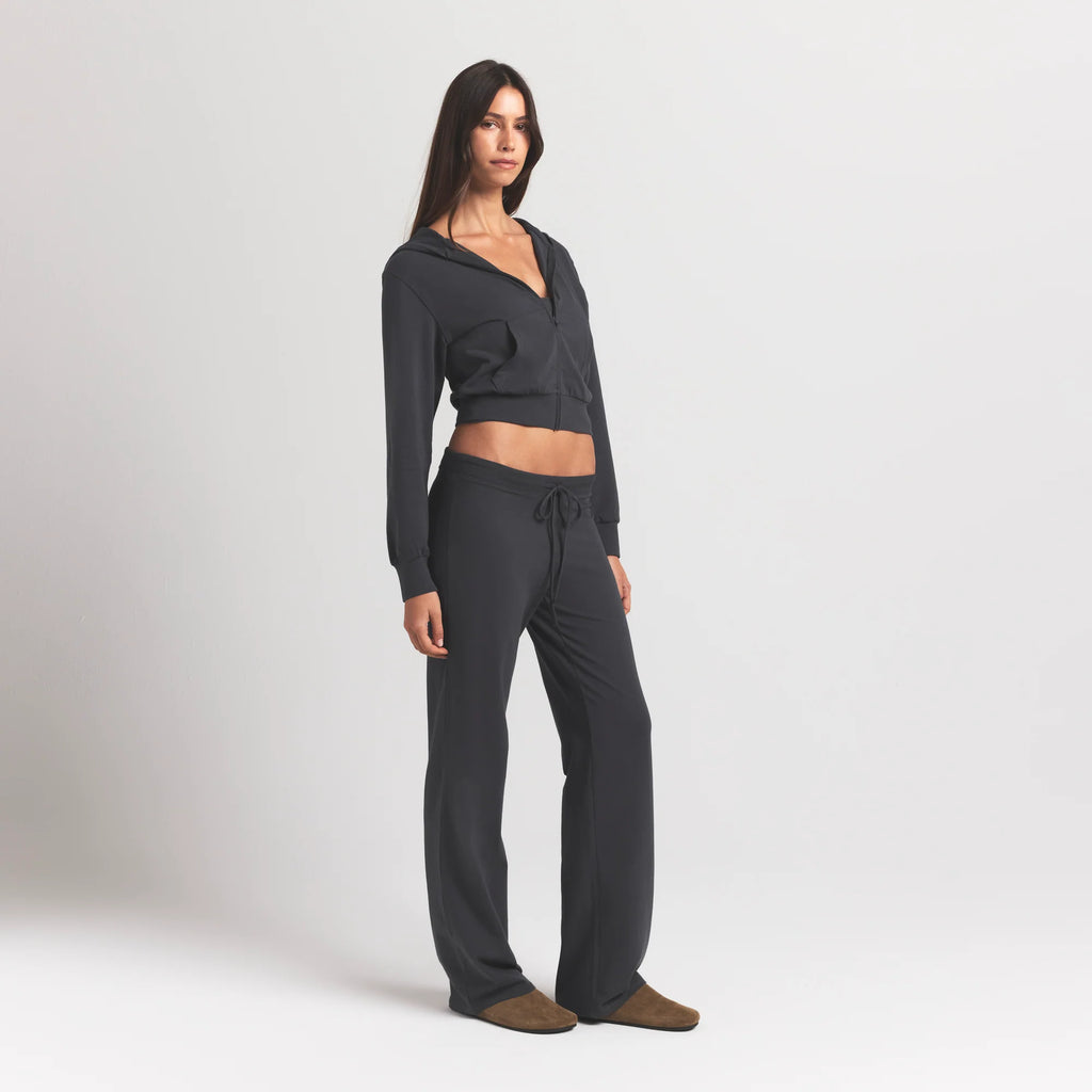 COTTON JERSEY STRAIGHT LEG PANT | ASH