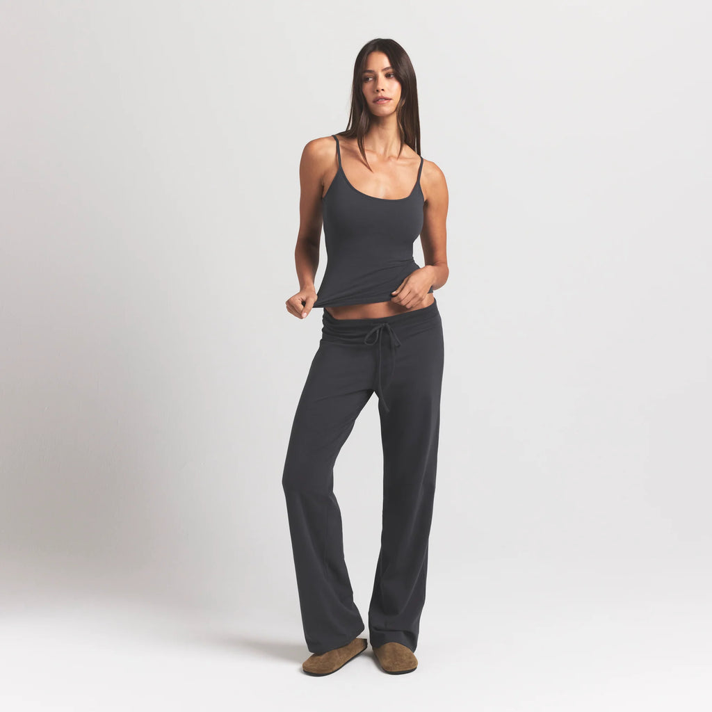 COTTON JERSEY STRAIGHT LEG PANT | ASH