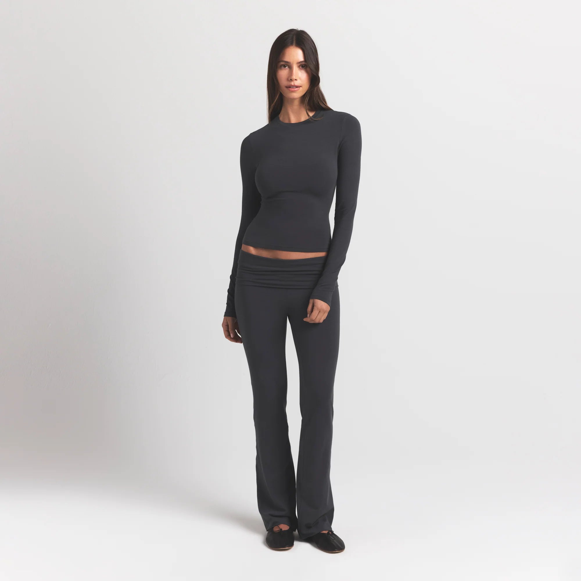 COTTON JERSEY LONG SLEEVE T-SHIRT | ASH
