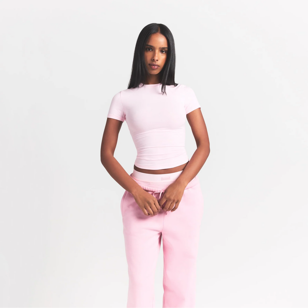 COTTON RIB T-SHIRT | CHERRY BLOSSOM