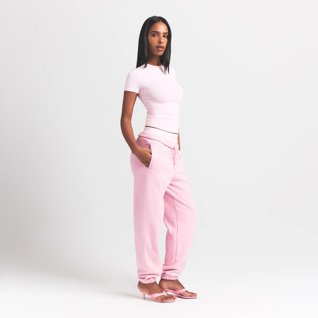 COTTON RIB T-SHIRT | CHERRY BLOSSOM