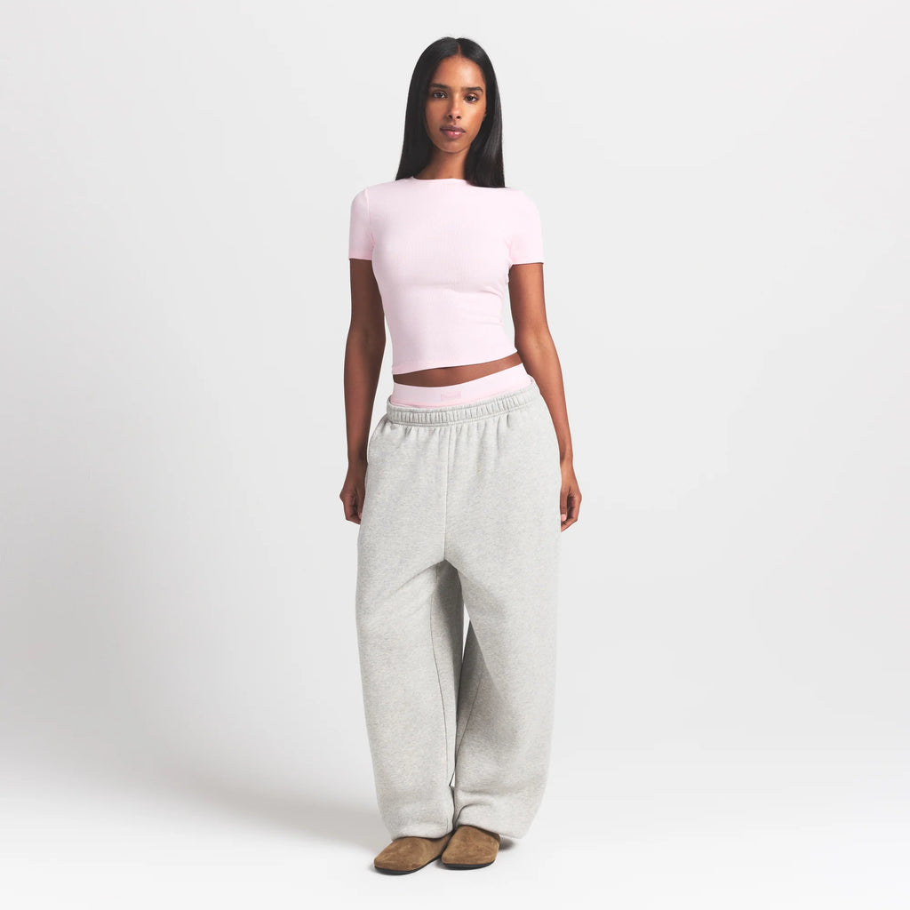 COTTON RIB T-SHIRT | CHERRY BLOSSOM
