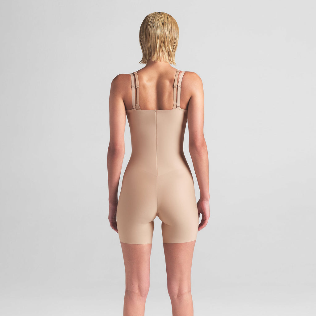 SKIMS BODY CORE SCULPT OPEN BUST MID THIGH BODYSUIT | CLAY