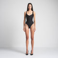 SKIMS BODY CORE SCULPT PLUNGE THONG BODYSUIT | ONYX