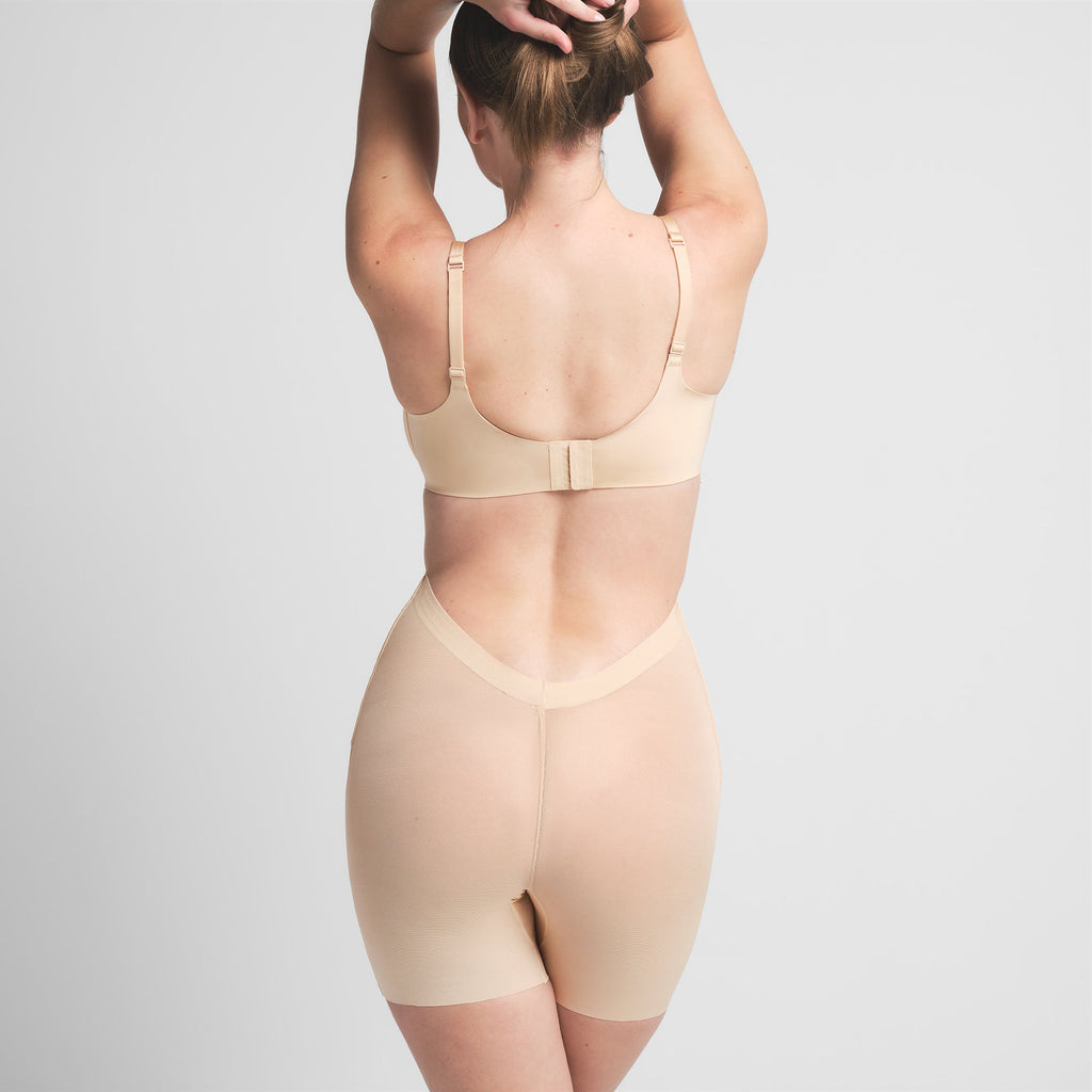 SHEER SCULPT LOW BACK SHORT | SAND