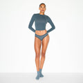LIGHTWEIGHT COTTON POINTELLE LACE BRIEF | ZIRCON TONAL
