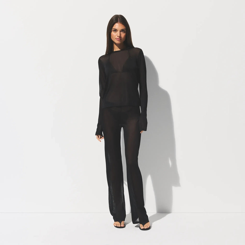 SLINKY KNIT LOW RISE PANT | OBSIDIAN