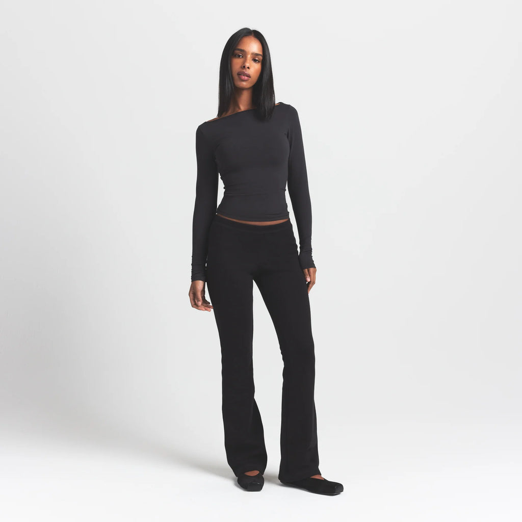 COTTON FLEECE SLIM PANT | ONYX