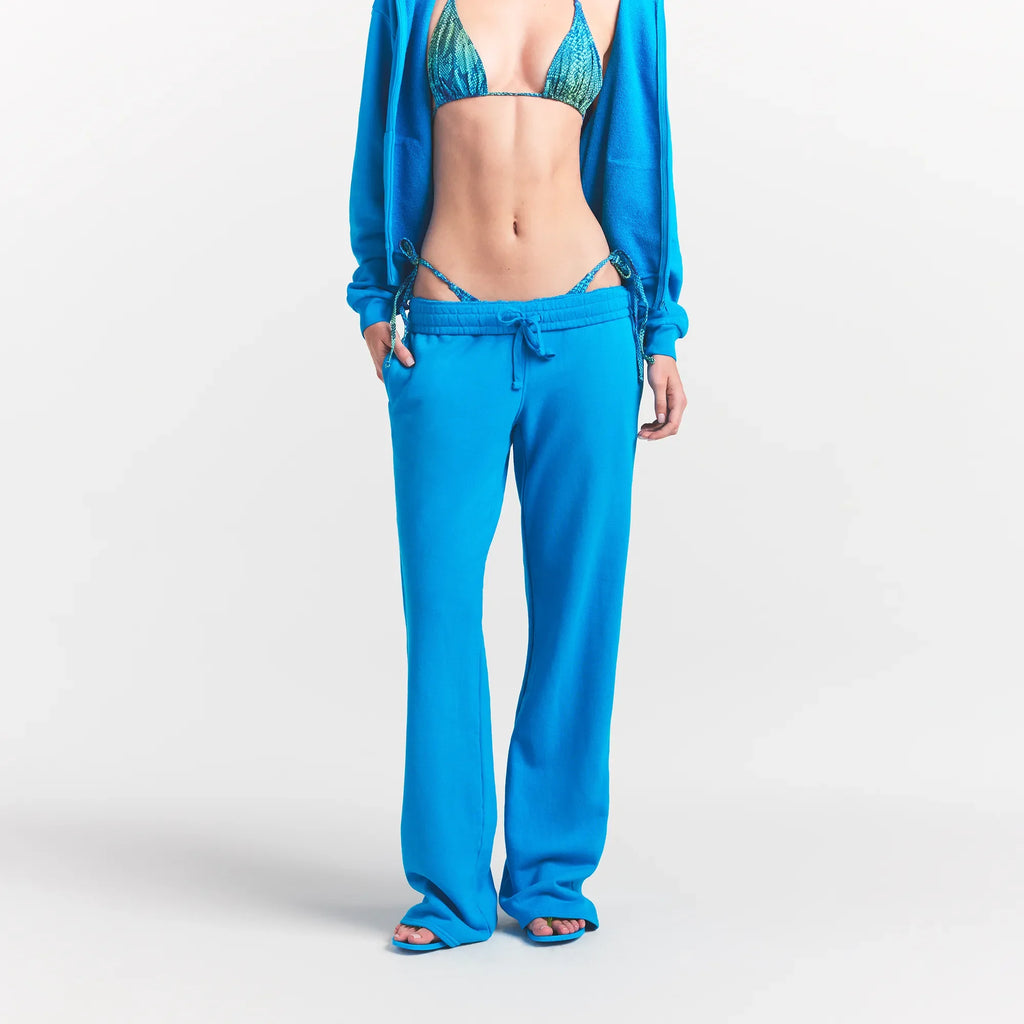 FRENCH TERRY STRAIGHT LEG PANT | CERULEAN