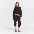 HEAVYWEIGHT CREPE CROPPED JOGGER | OBSIDIAN