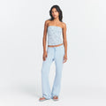 DRAPEY FRENCH TERRY STRAIGHT LEG PANT | POWDER BLUE