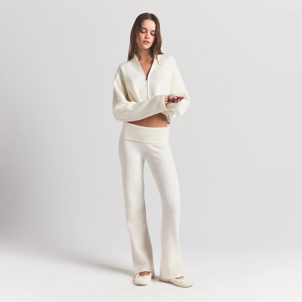 SWEATER KNITS FOLDOVER PANT | IVORY