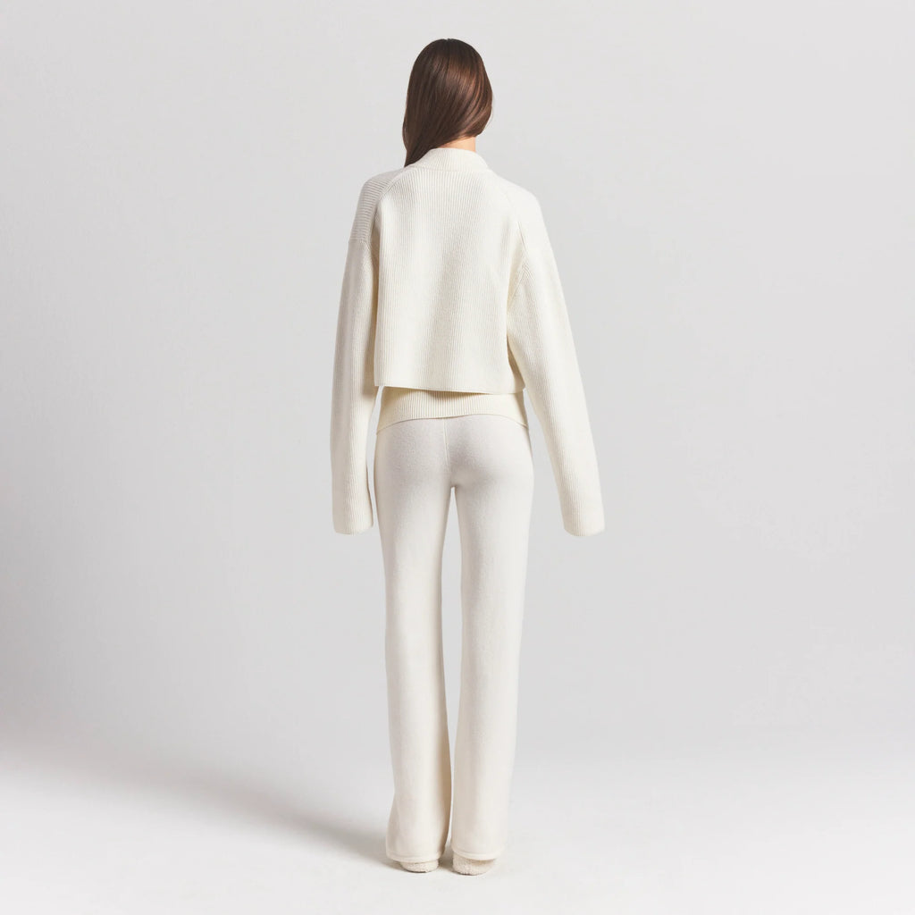 SWEATER KNITS FOLDOVER PANT | IVORY