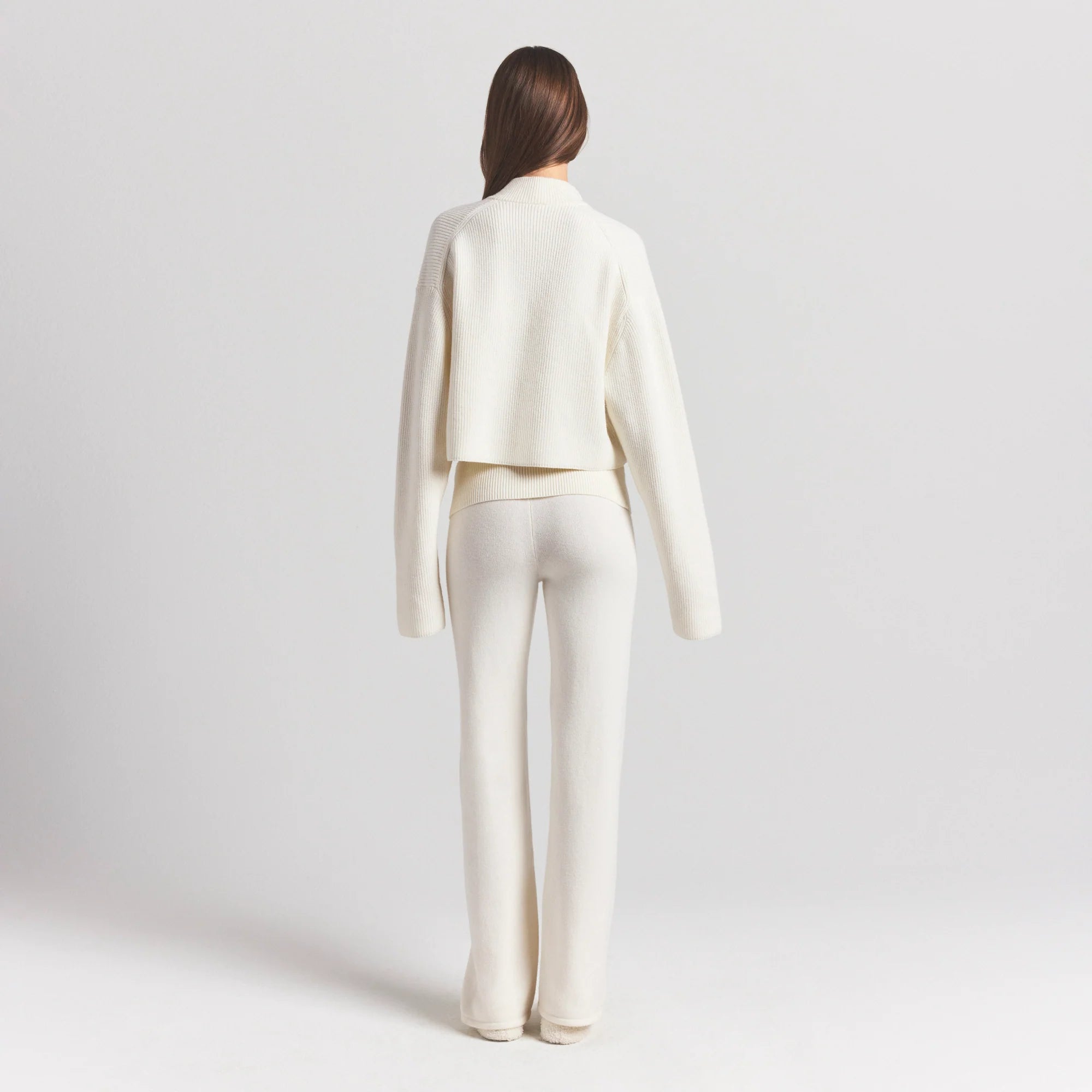 SWEATER KNITS FOLDOVER PANT | IVORY