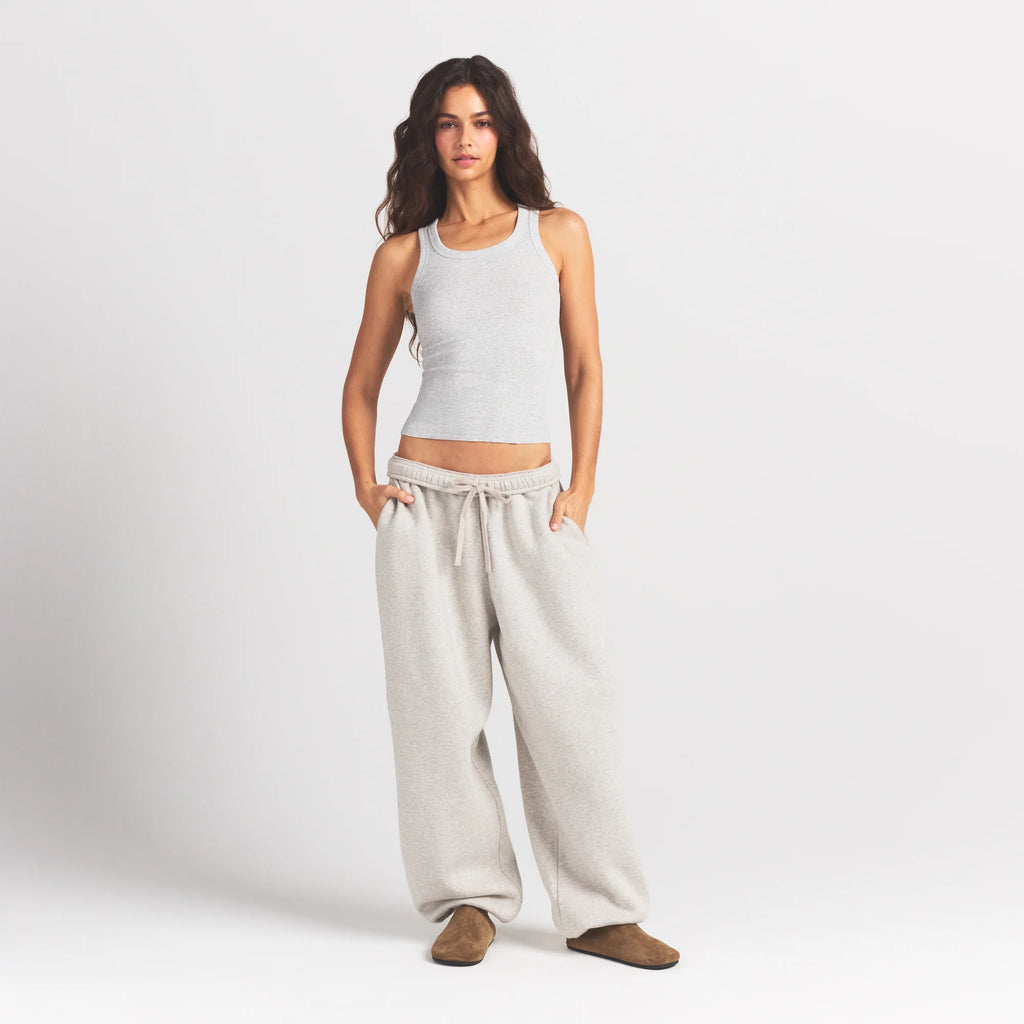 HEAVYWEIGHT FLEECE OVERSIZED JOGGER | HEATHER GREY