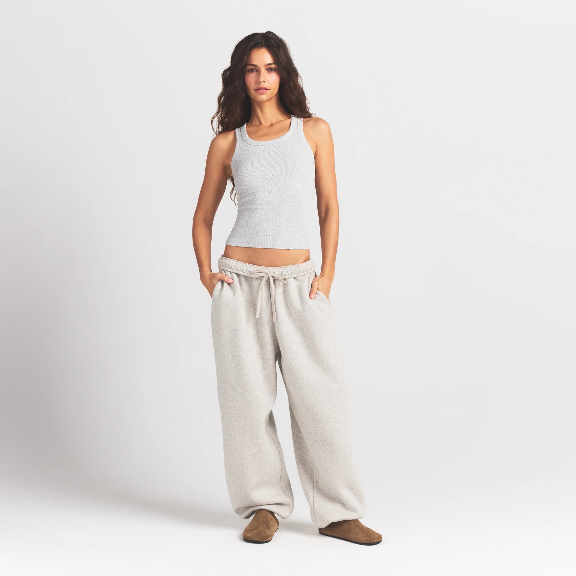 HEAVYWEIGHT FLEECE OVERSIZED JOGGER | HEATHER GREY