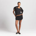 COTTON FLEECE BUBBLE HEM SHORT | ONYX