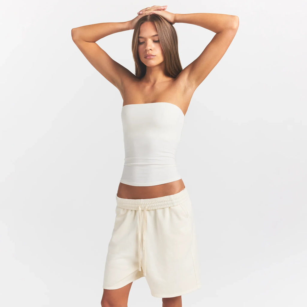 FRENCH TERRY LONG SHORT | ECRU
