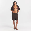 FRENCH TERRY LONG SHORT | ESPRESSO