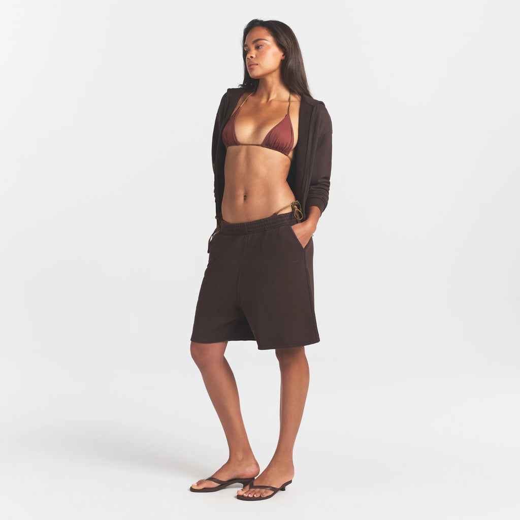 FRENCH TERRY LONG SHORT | ESPRESSO