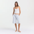 COTTON FLEECE LONG SHORT | LIGHT HEATHER GREY