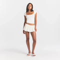 COTTON JERSEY FOLDOVER MINI SKORT | MARBLE