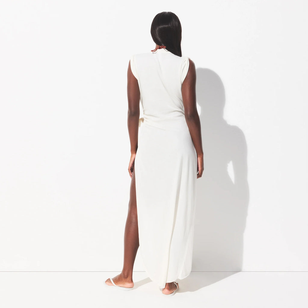COTTON COVER-UPS TIE DRESS | EGRET