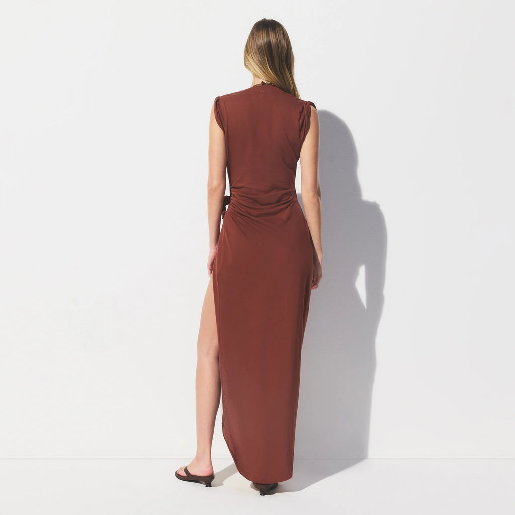 COTTON COVER-UPS TIE DRESS | HENNA