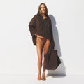 TERRY COVER-UPS OVERSIZED HOODIE | DARK SEPIA