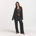 LIGHTWEIGHT SATIN OVERSIZED SHIRT | OBSIDIAN