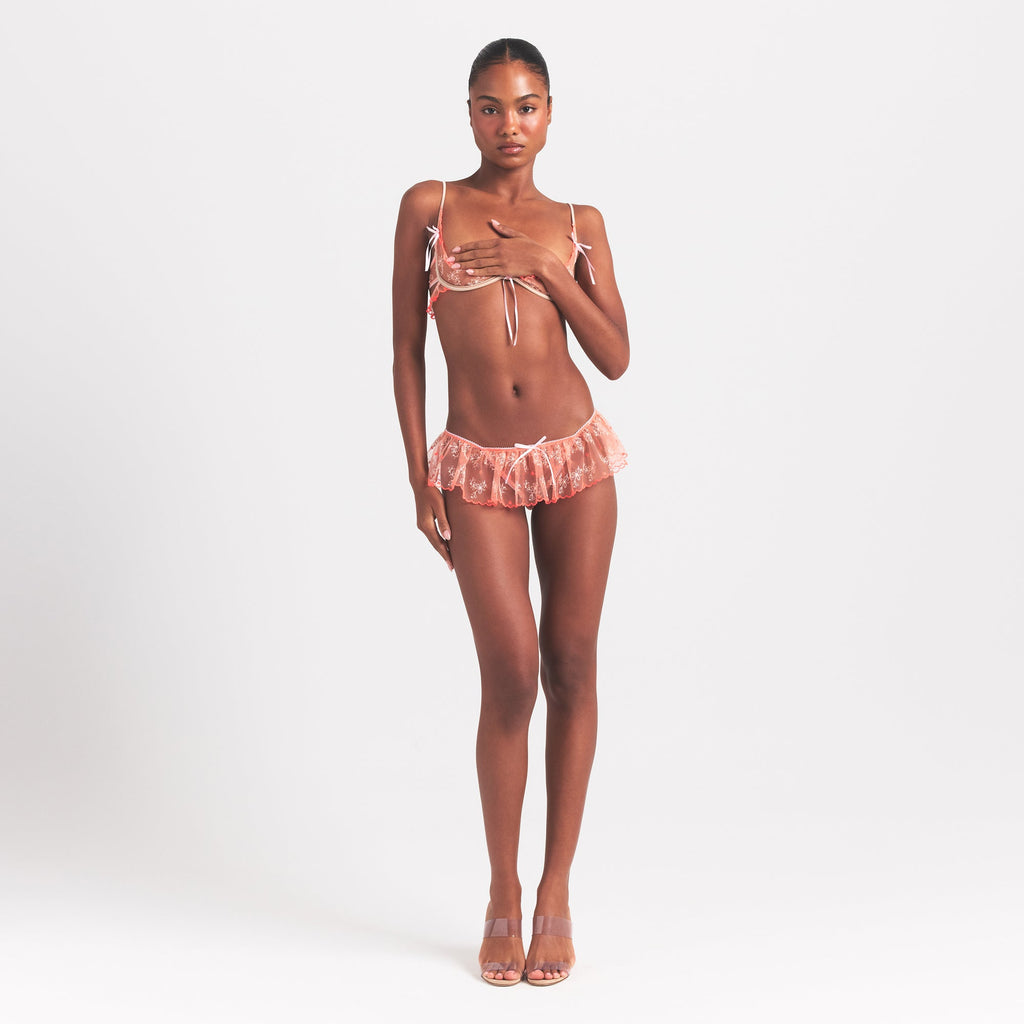 EMBROIDERED TULLE SKIMPY BRA | GUAVA HEART TULLE