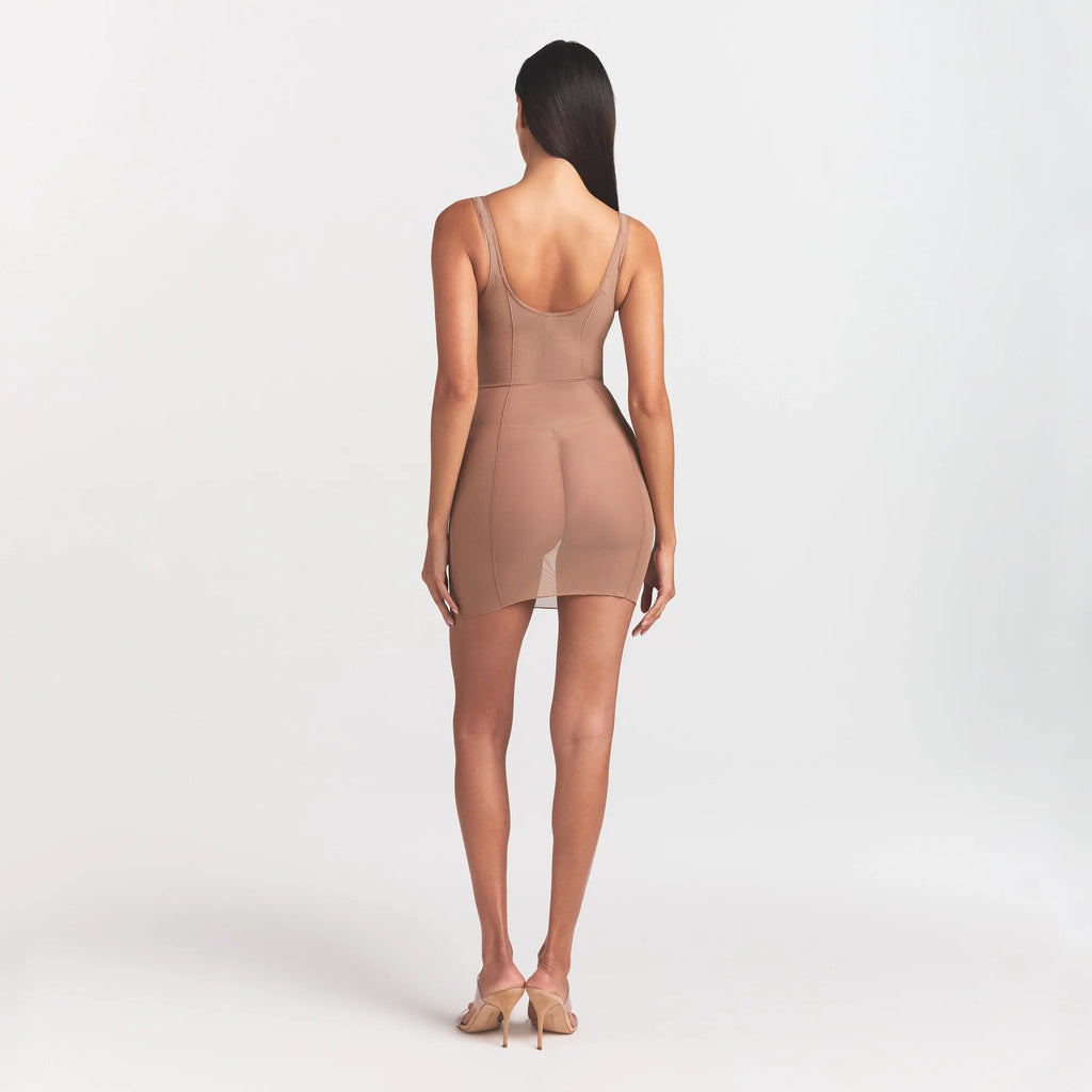 POWER MESH SHAPEWEAR OPEN BUST SLIP DRESS | SIENNA