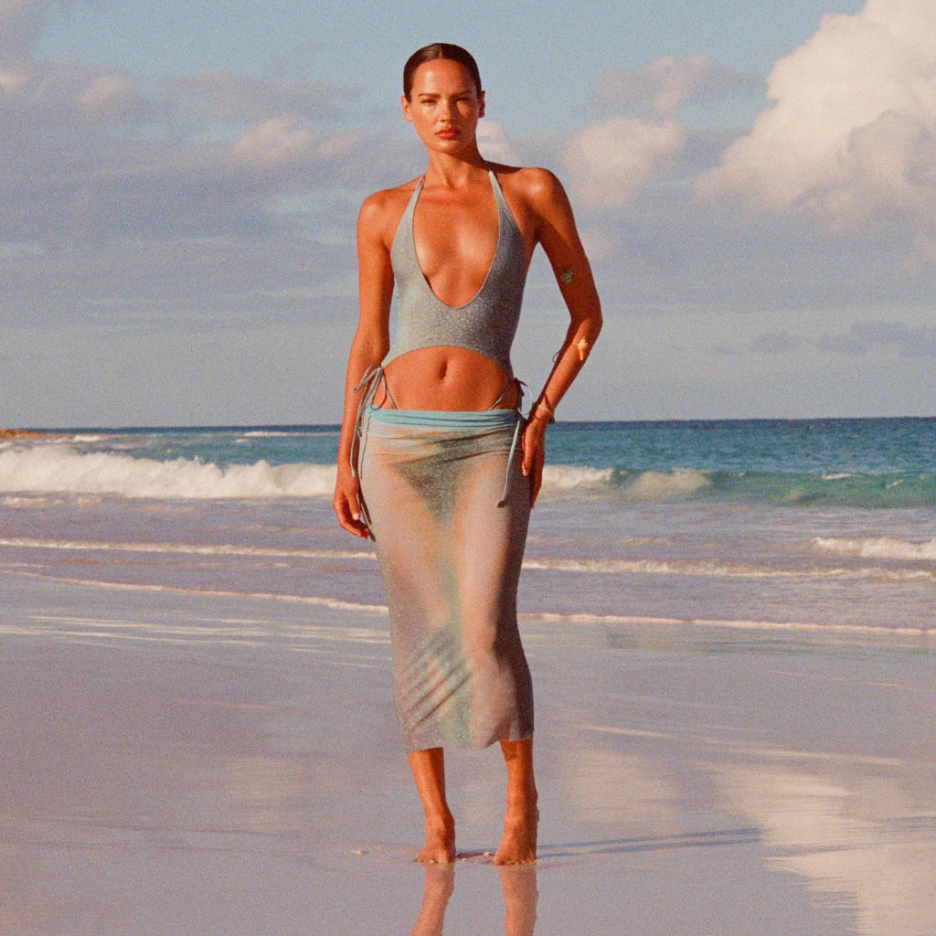 SIGNATURE SWIM PLUNGE MONOKINI | CYAN FK OMBRE PRINT