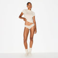 LIGHTWEIGHT COTTON RUCHED BACK HIPSTER | OATMEAL HEATHER