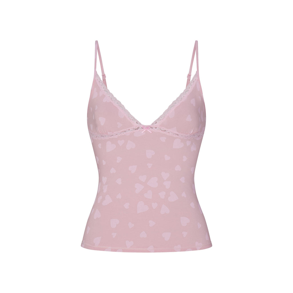 LIGHTWEIGHT COTTON LACE CAMI AND BOY SHORT SET | HALITE CLUSTERED HEARTS