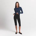 FEATHERWEIGHT CASHMERE LONG SLEEVE TOP | INDIGO