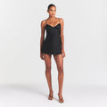 SATIN MINI DRESS | OBSIDIAN