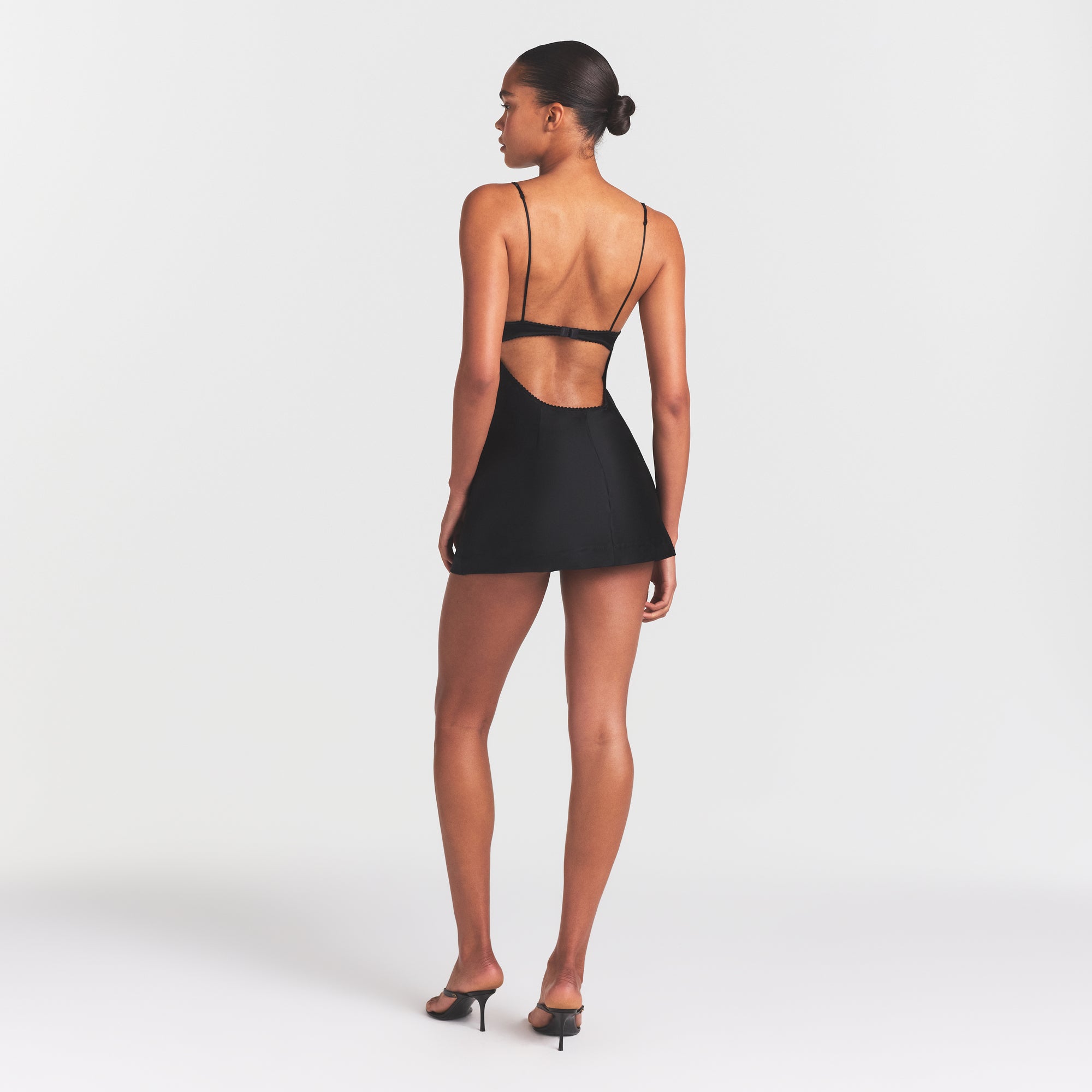 SATIN MINI DRESS | OBSIDIAN