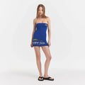 COTTON JERSEY MINI TUBE DRESS | COBALT MEADOW OAK