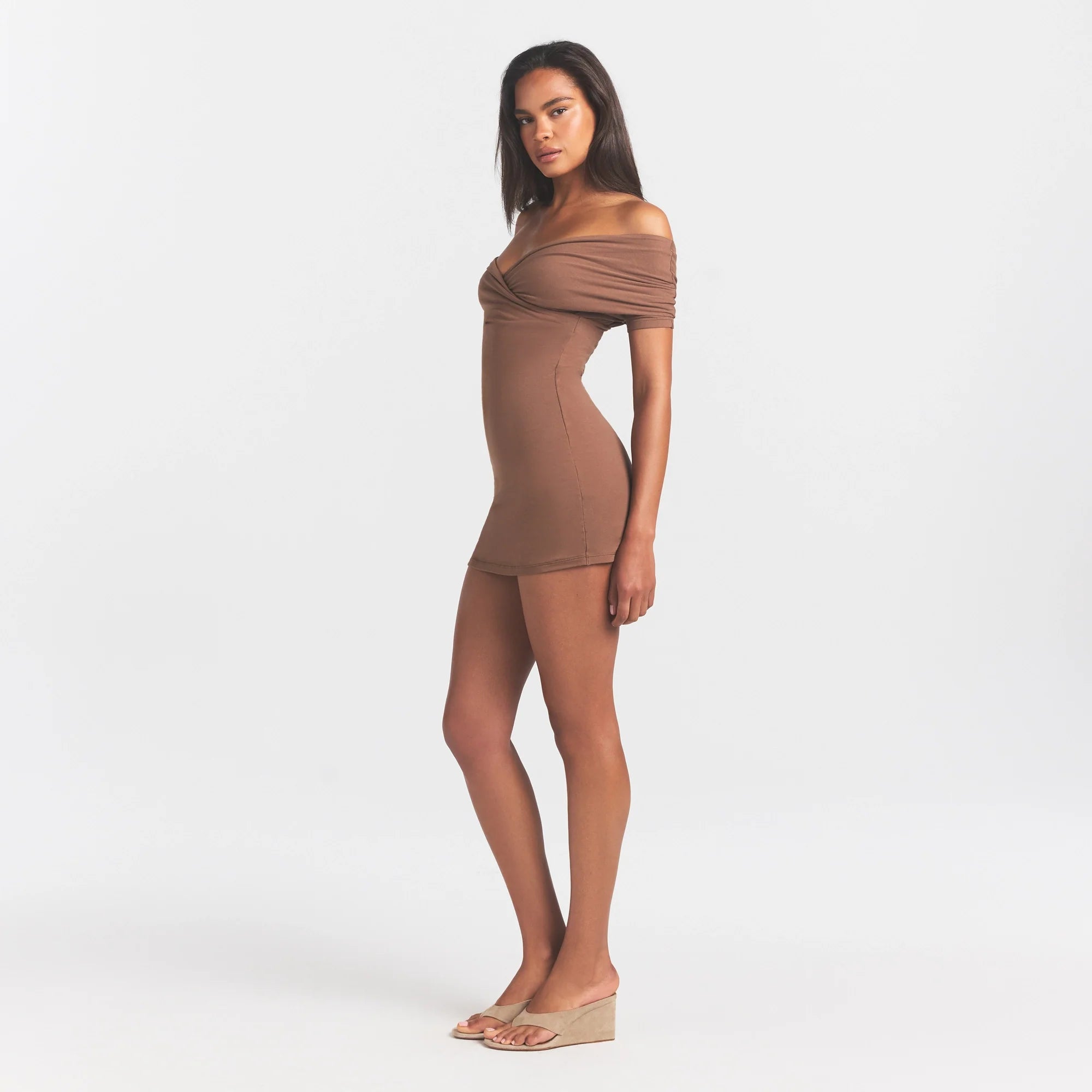 COTTON JERSEY WRAP MINI DRESS | JASPER
