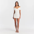 COTTON JERSEY WRAP MINI DRESS | MARBLE