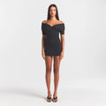 COTTON JERSEY WRAP MINI DRESS | SOOT