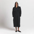 BOYFRIEND FLEECE OVERSIZED TRENCH COAT | ONYX