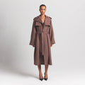 BOYFRIEND FLEECE OVERSIZED TRENCH COAT | UMBER