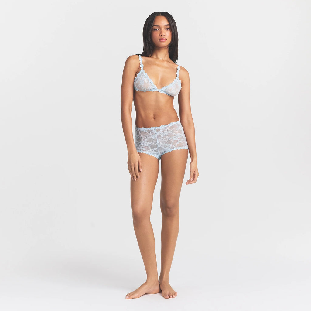 STRETCH LACE BOY SHORT | POWDER BLUE
