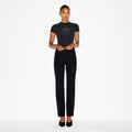 THE ESSENTIAL COLLECTION HIGH-WAISTED PINTUCK STRAIGHT LEG PANT | OBSIDIAN