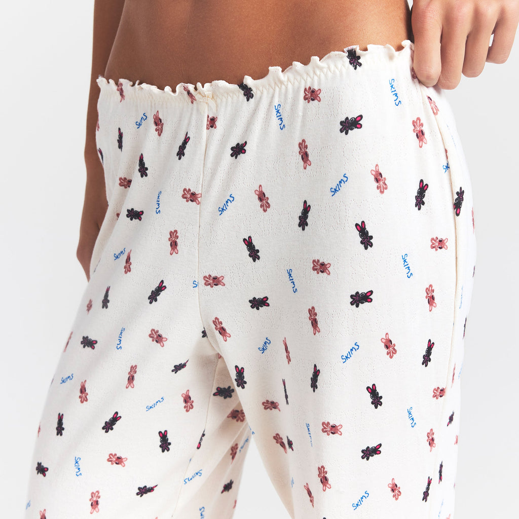 LOGO POINTELLE STRAIGHT LEG PANT | MARBLE TOSSED BUNNY