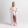 COZY KNIT UNISEX ROBE | IVORY SPACED HEARTS