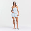 COTTON JERSEY LOOSE SHORT | POWDER BLUE BANDANA